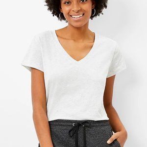 NEW NWT Loft Everyday V-Neck Tee - Frosted Heather